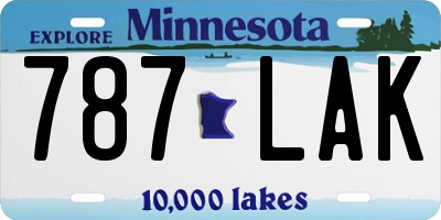 MN license plate 787LAK