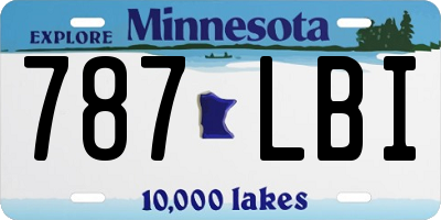 MN license plate 787LBI