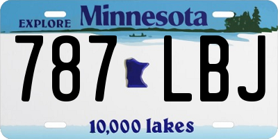 MN license plate 787LBJ