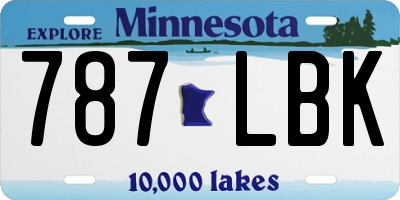 MN license plate 787LBK