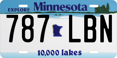 MN license plate 787LBN