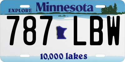 MN license plate 787LBW