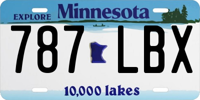 MN license plate 787LBX