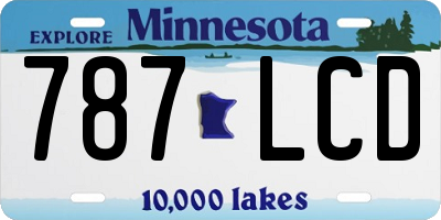 MN license plate 787LCD