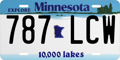 MN license plate 787LCW