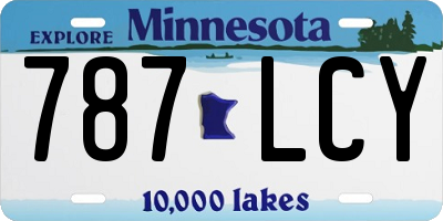 MN license plate 787LCY