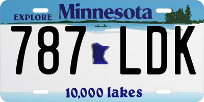 MN license plate 787LDK