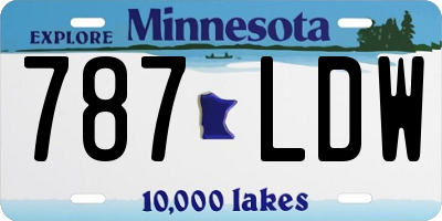 MN license plate 787LDW