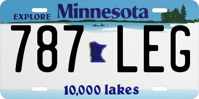 MN license plate 787LEG