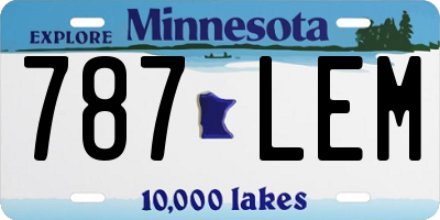 MN license plate 787LEM