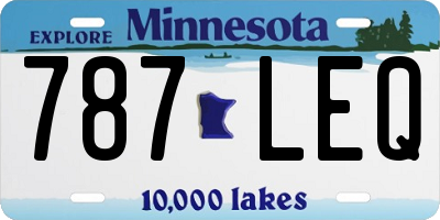 MN license plate 787LEQ