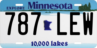 MN license plate 787LEW