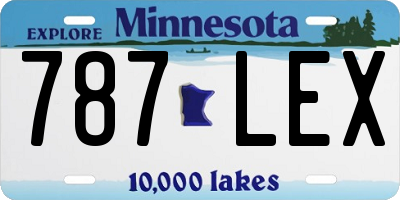 MN license plate 787LEX