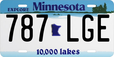 MN license plate 787LGE