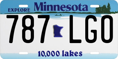 MN license plate 787LGO