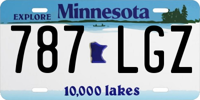 MN license plate 787LGZ