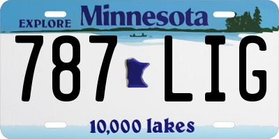 MN license plate 787LIG