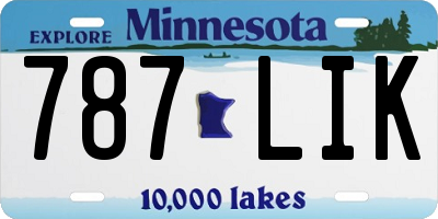 MN license plate 787LIK