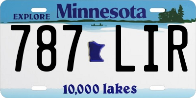 MN license plate 787LIR