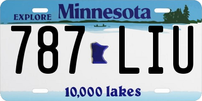 MN license plate 787LIU