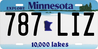 MN license plate 787LIZ