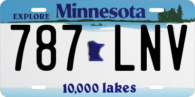 MN license plate 787LNV