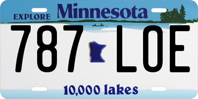 MN license plate 787LOE