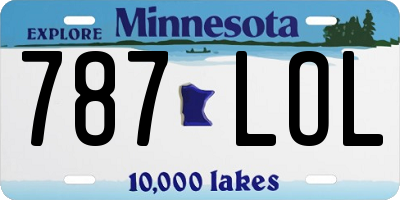 MN license plate 787LOL