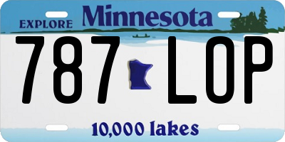 MN license plate 787LOP