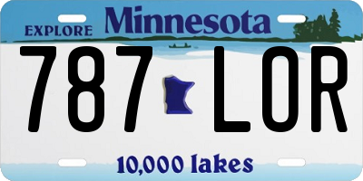 MN license plate 787LOR