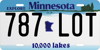 MN license plate 787LOT