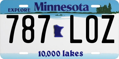MN license plate 787LOZ