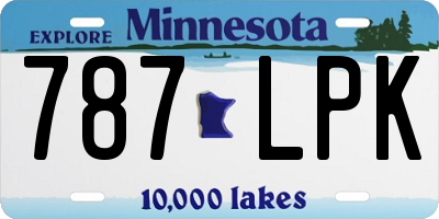 MN license plate 787LPK