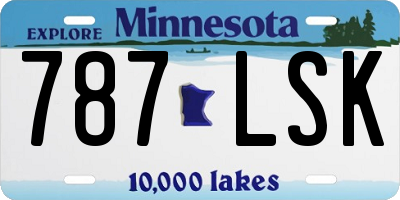 MN license plate 787LSK