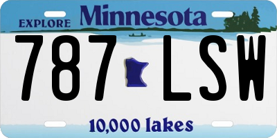 MN license plate 787LSW
