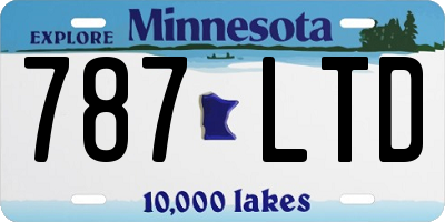 MN license plate 787LTD