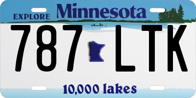 MN license plate 787LTK