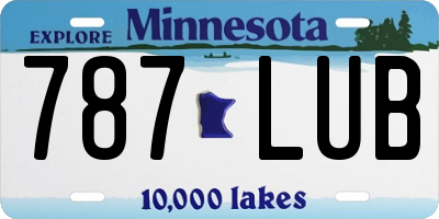 MN license plate 787LUB