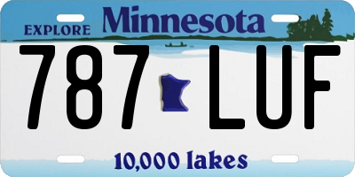 MN license plate 787LUF