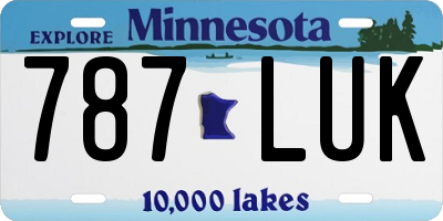 MN license plate 787LUK