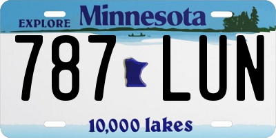 MN license plate 787LUN