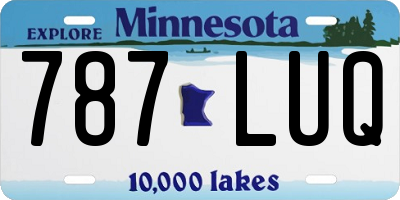 MN license plate 787LUQ