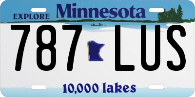 MN license plate 787LUS