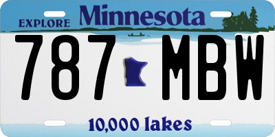 MN license plate 787MBW