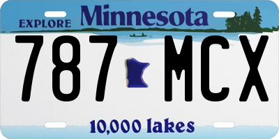 MN license plate 787MCX