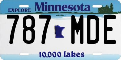 MN license plate 787MDE