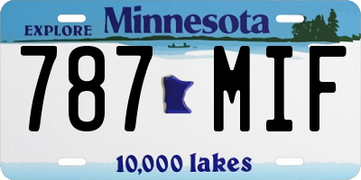 MN license plate 787MIF