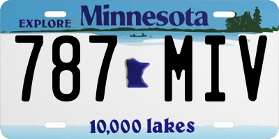 MN license plate 787MIV