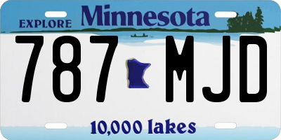 MN license plate 787MJD