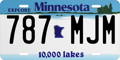 MN license plate 787MJM